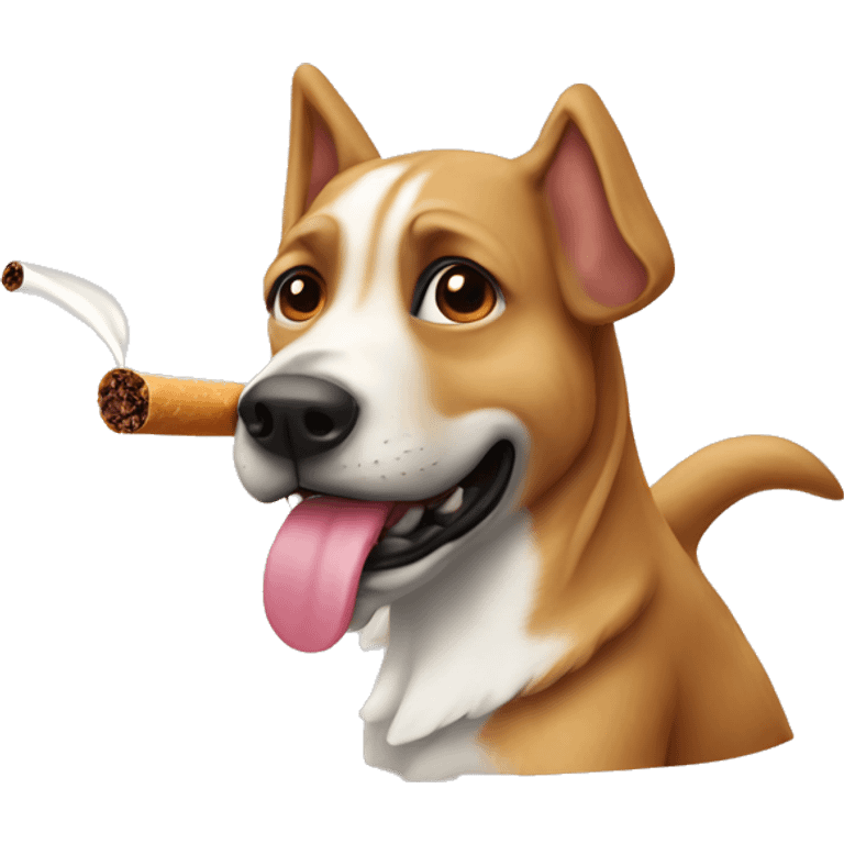 Perro con tabaco  emoji