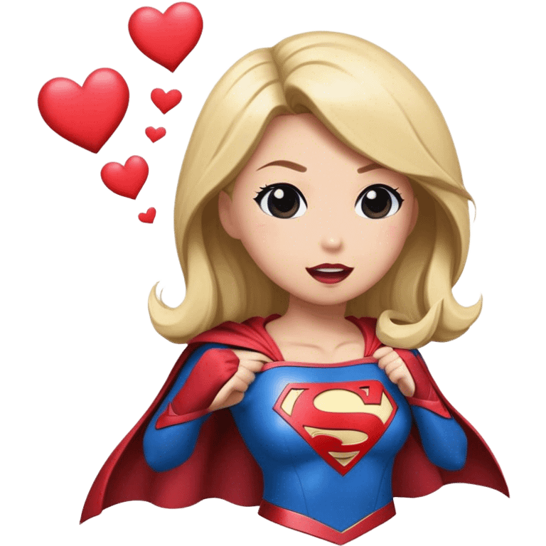 Black burble supergirl in love  emoji