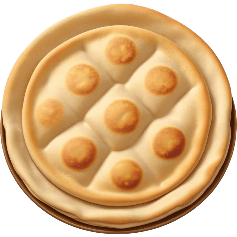 Cinematic Realistic Roti Dish Emoji, showcasing freshly made flatbread rendered with lifelike detail and warm natural lighting. emoji