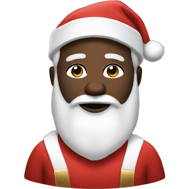 Black Santa with white Santa outfit emoji