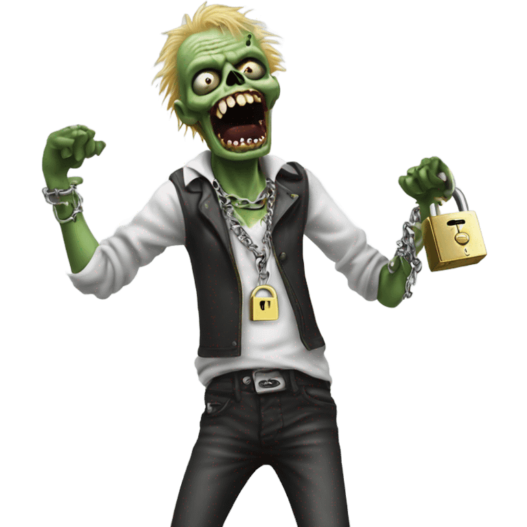 sid vicious zombie dancing with a padlock necklace emoji