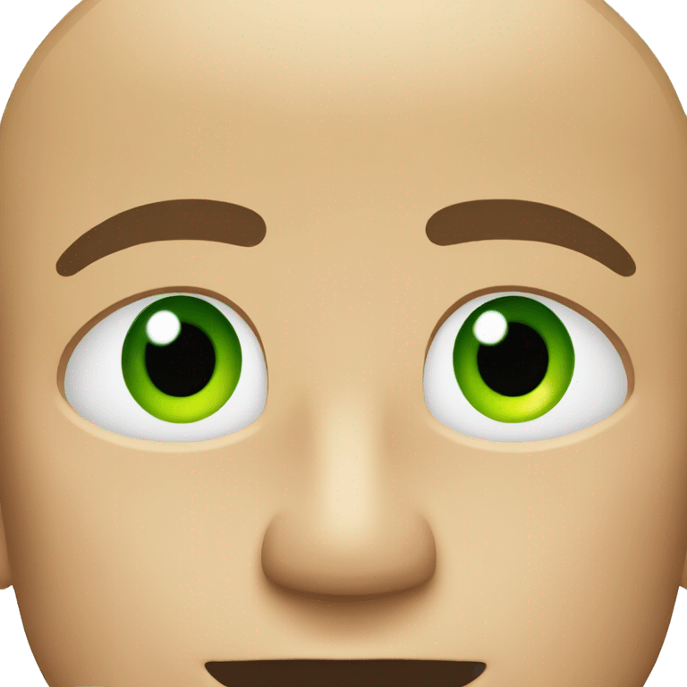 A guy with buzz cut and green eyes emoji