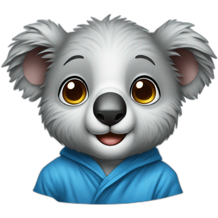 smart lean math cute koala man wearing blue cloth emoji