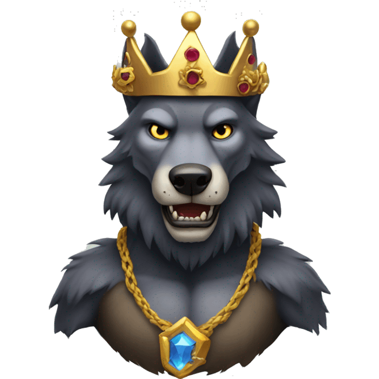 Werewolf wearing a crown  emoji