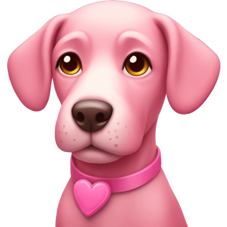 pink dog with hearts  emoji