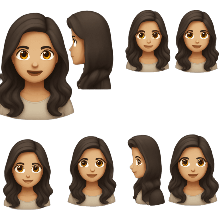 girl with dark long brown hair and tan skin with dark brown eyes dark brown hair  emoji