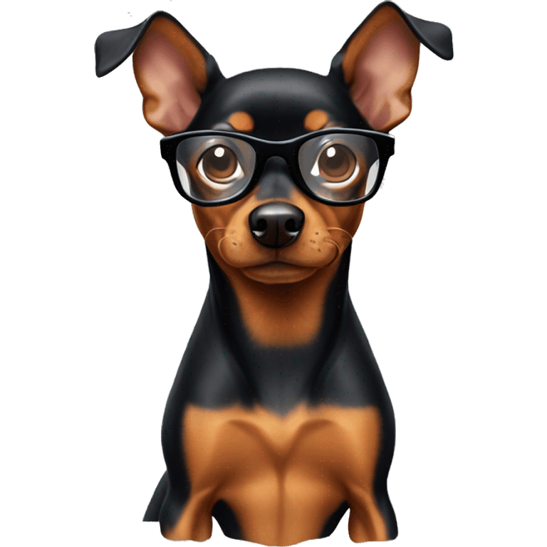 Pinscher with glasses  emoji