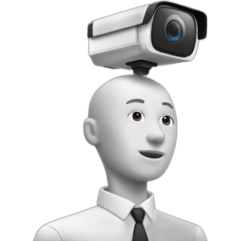 Human with security camera head emoji