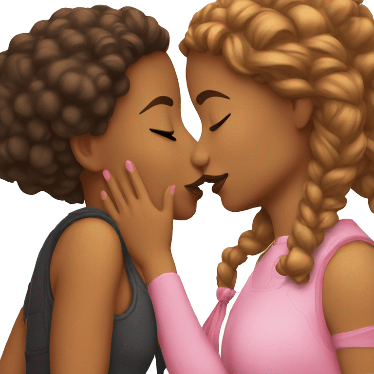 Girl kissing her bestie emoji