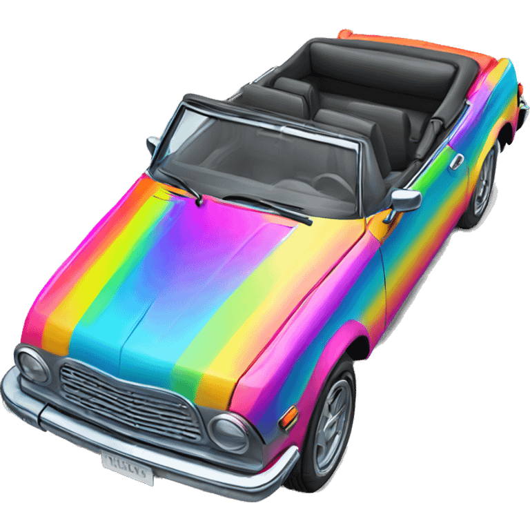 neon rainbow retro convertible emoji