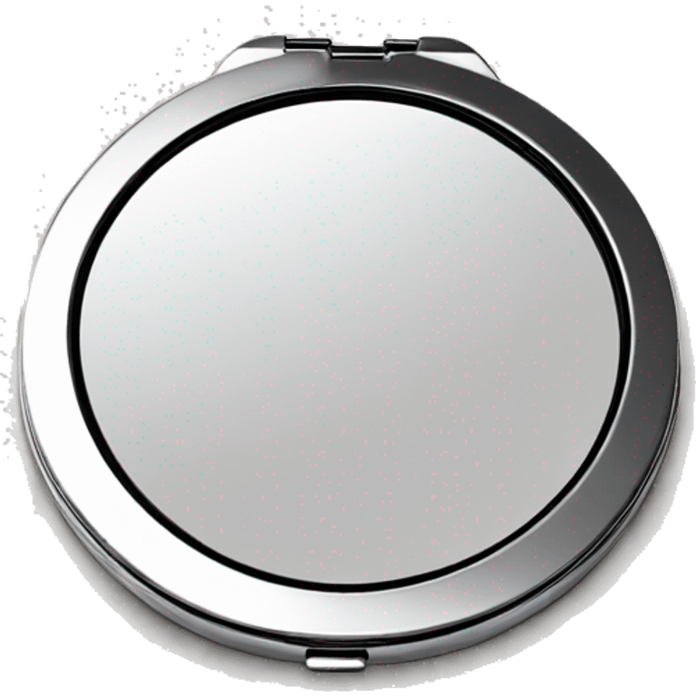 A round, elegant opened compact mirror with a shiny exterior. emoji