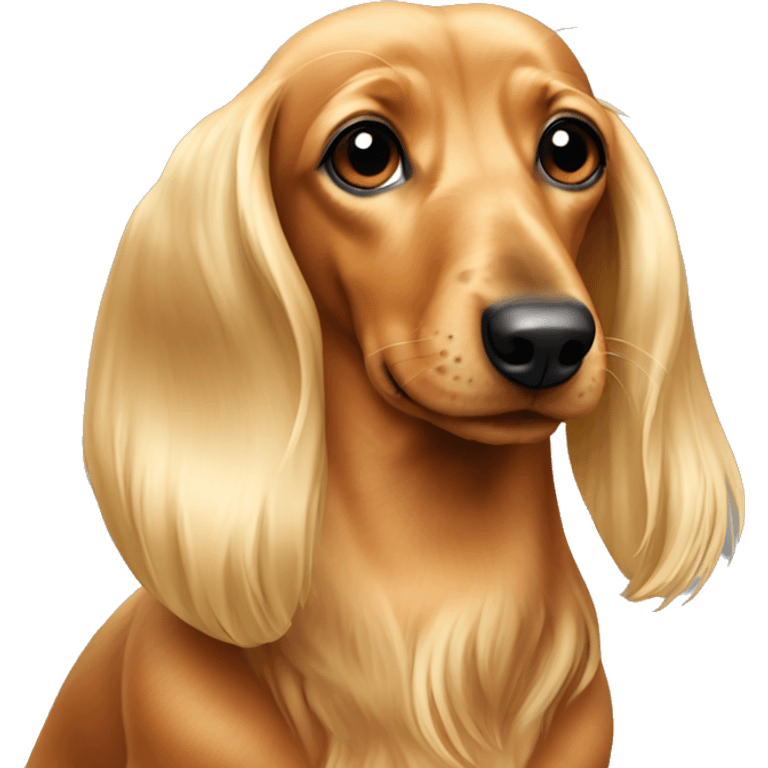 Blond daschund with long hair emoji