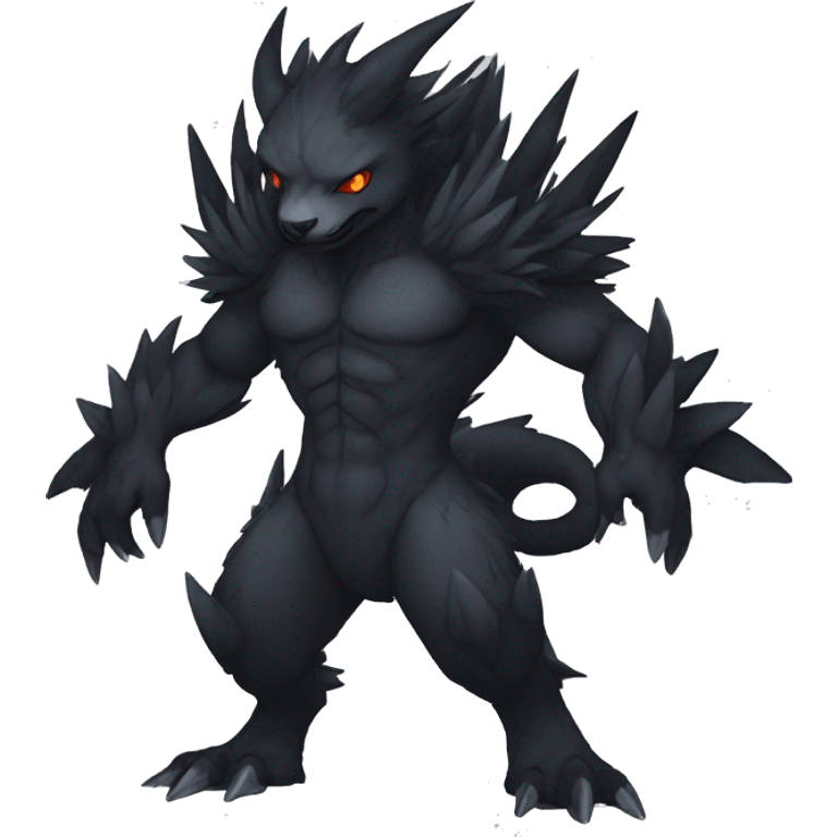 cool edgy fantasy dark-themed animal hybrid Fakemon full body emoji