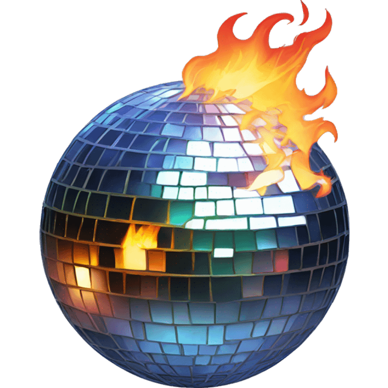 disco ball with fire emoji