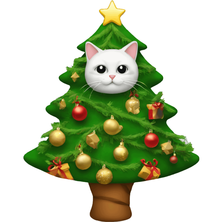 Cat Christmas tree  emoji