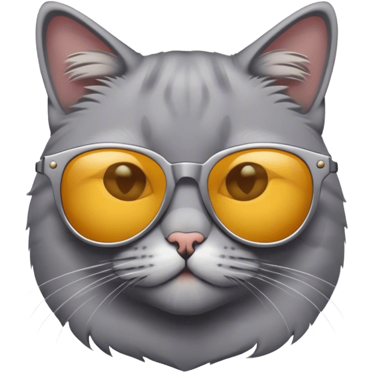 Grey cat with sunglasses  emoji