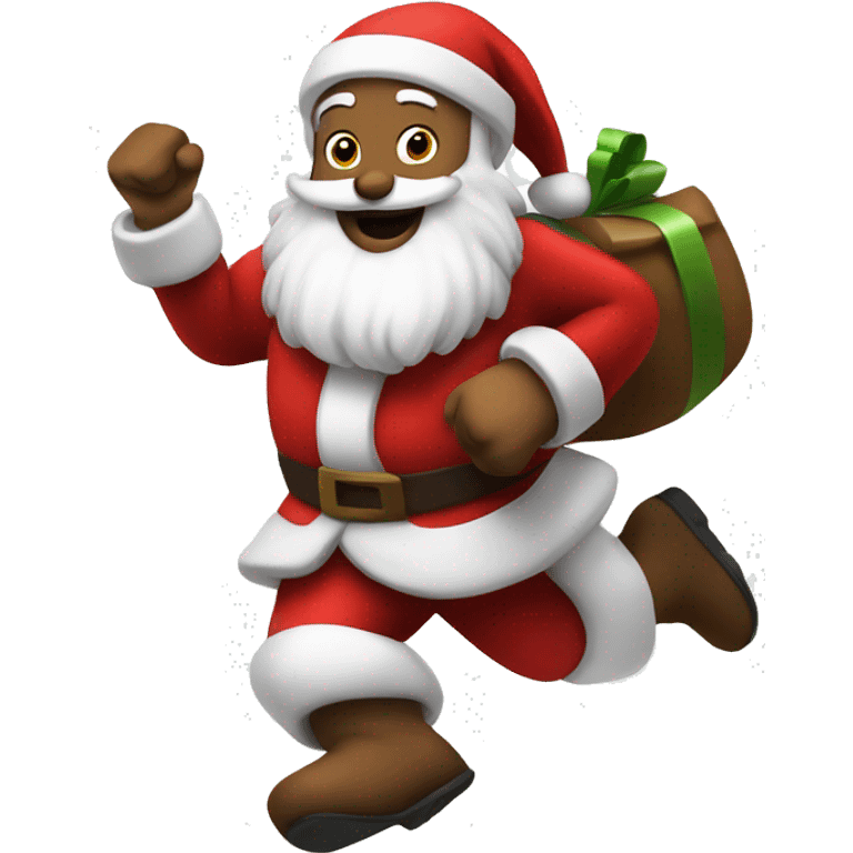 traditional Santa running white skin emoji