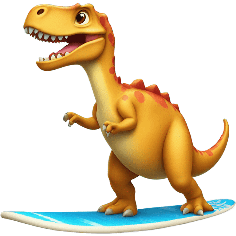 dinosaur riding a surfboard  emoji