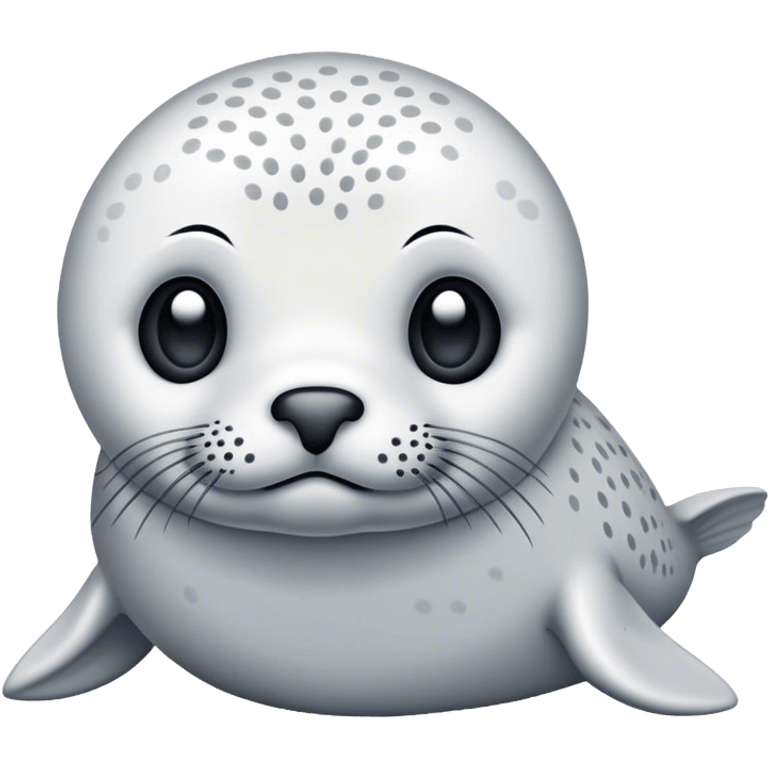 Dotted white seal looking innocent  emoji