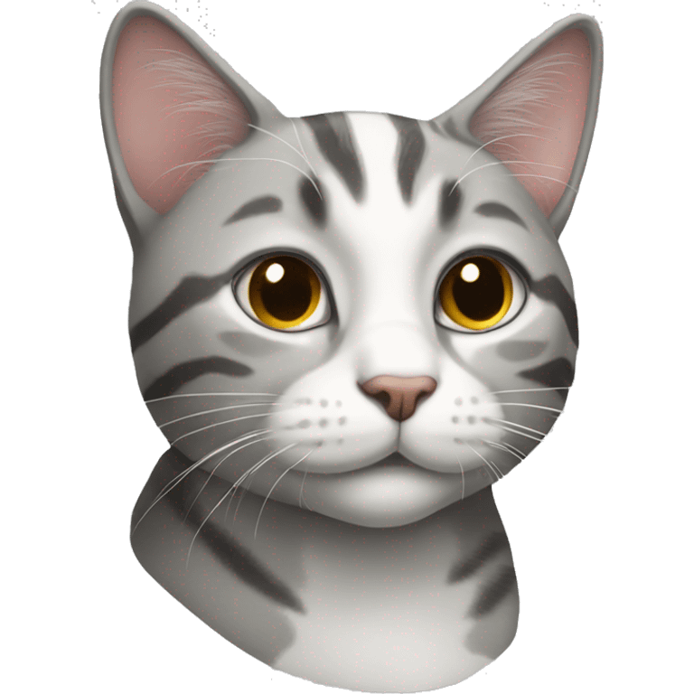 grey and white tabby cat emoji