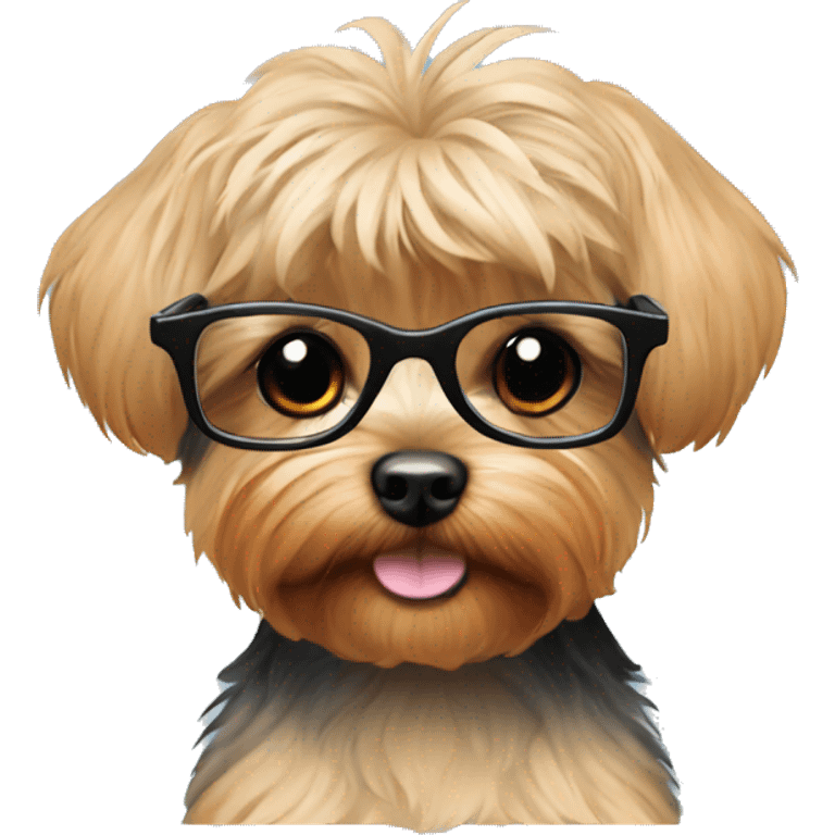 Yorki poo with glasses  emoji