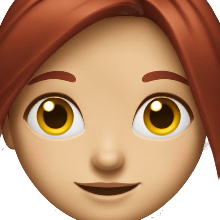 smiling girl with Dark red hair emoji