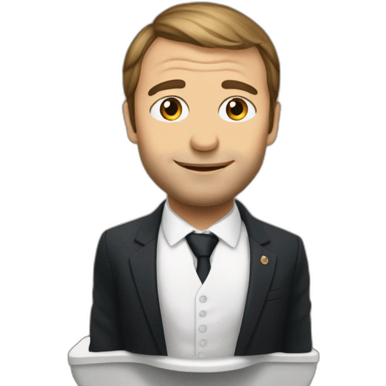 Macron au toilette emoji