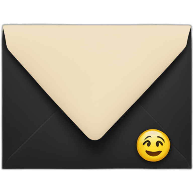 Black color envelope with stamp emoji