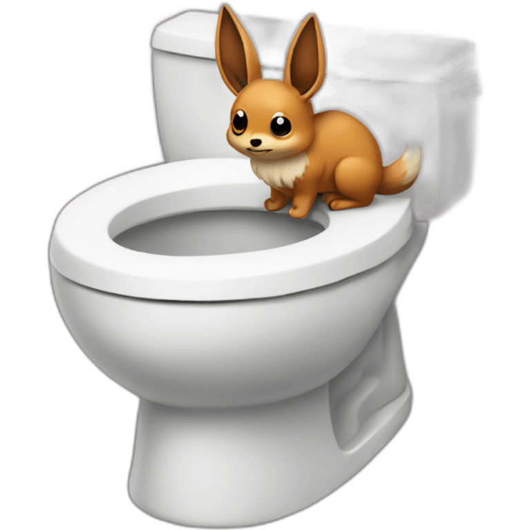 toilet-with-eevee-head and neck -atop emoji