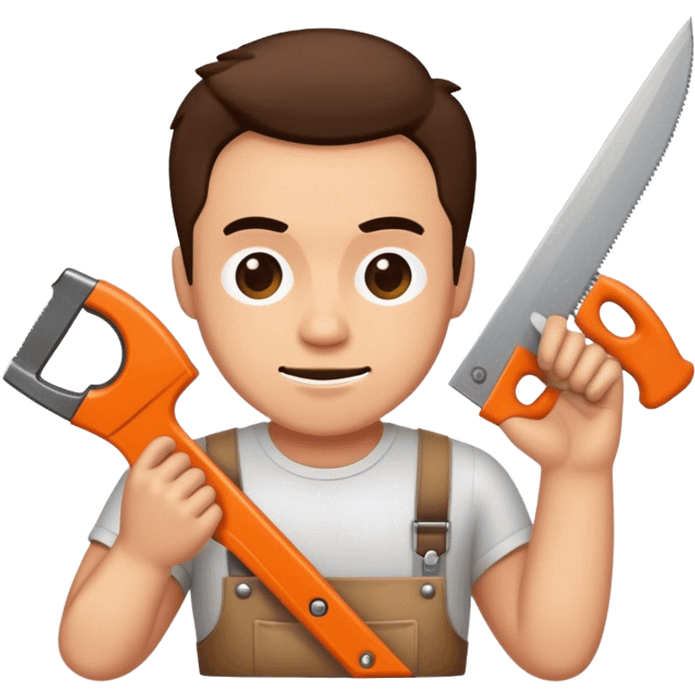 man using a handsaw emoji