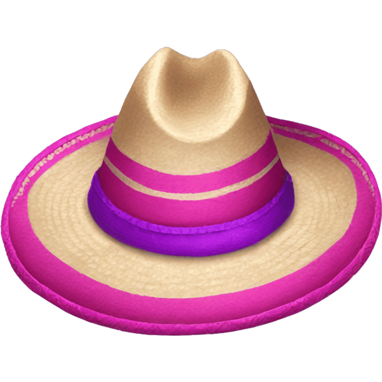 Realistic pink and purple sombrero  emoji