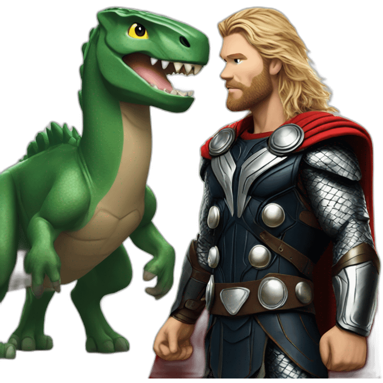 Thor with a dinosaur emoji