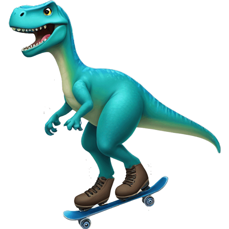 Un dinosaurio patinando  emoji