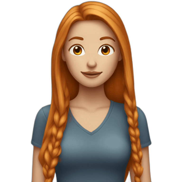 pretty-woman-with-long straigh ginger hair emoji