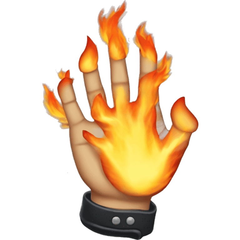 Rock'n'Roll hand with fire emoji