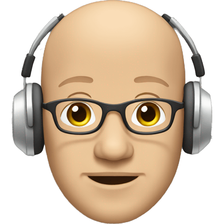 bald man with headphones emoji