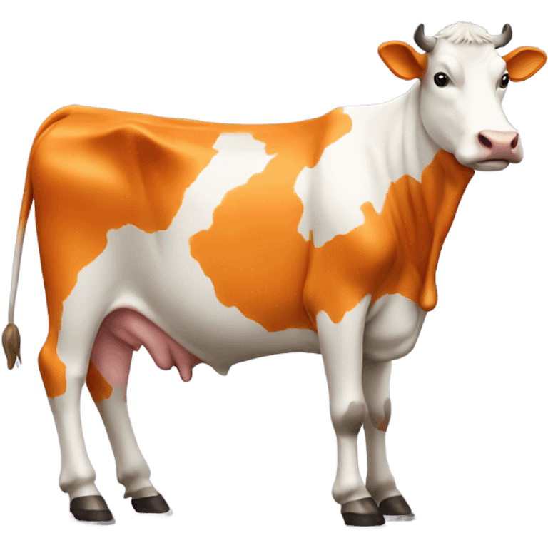 Emoji cow wearing an orange tshirt emoji