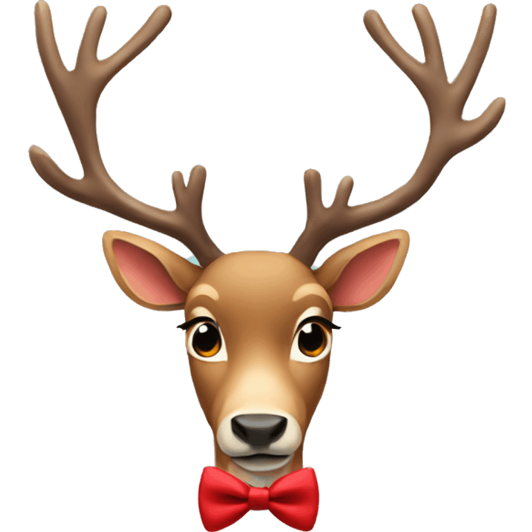 Reindeer wearing a red bow tie  emoji