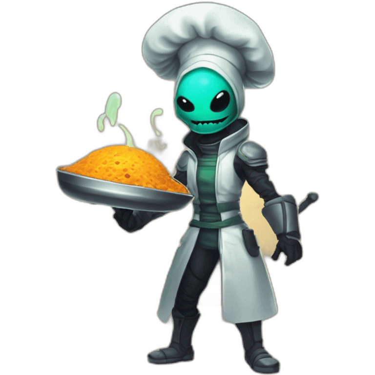 alien chef scifi roguelike rpg style inspired by slay the spire digital art emoji