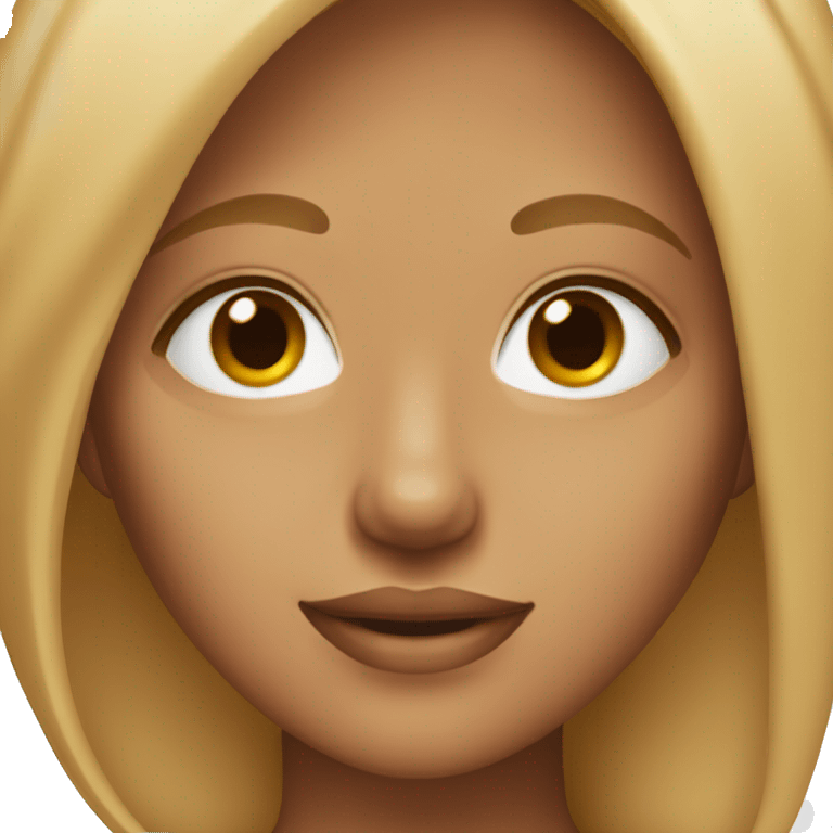 A woman with tan skin hazel eyes with strawberry blonde hair emoji