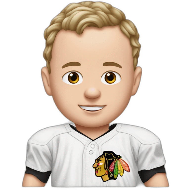 Jonathan Toews dressed as a baby emoji