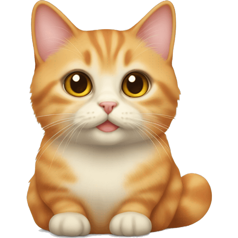 Orange munchkin cat sitting  emoji