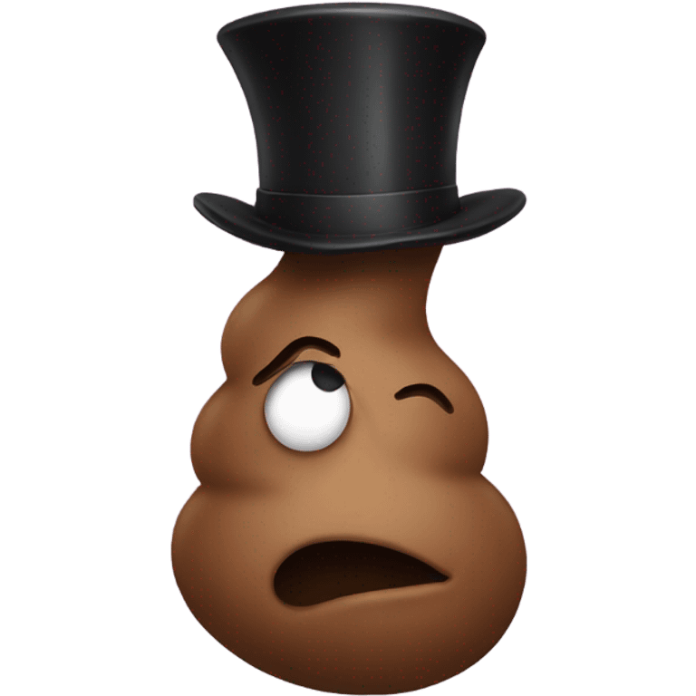 poop with tophat emoji