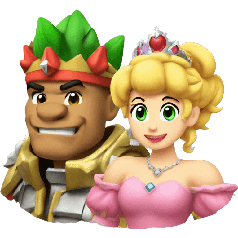 Bowser and princess peaches emoji