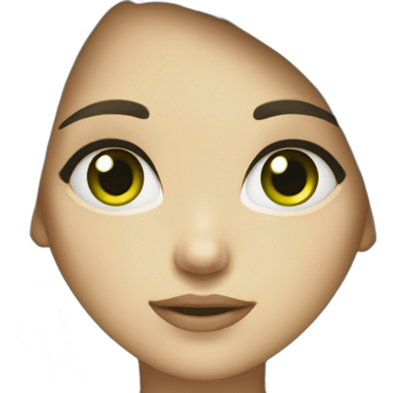 girl with short black hairs and green eyes emoji