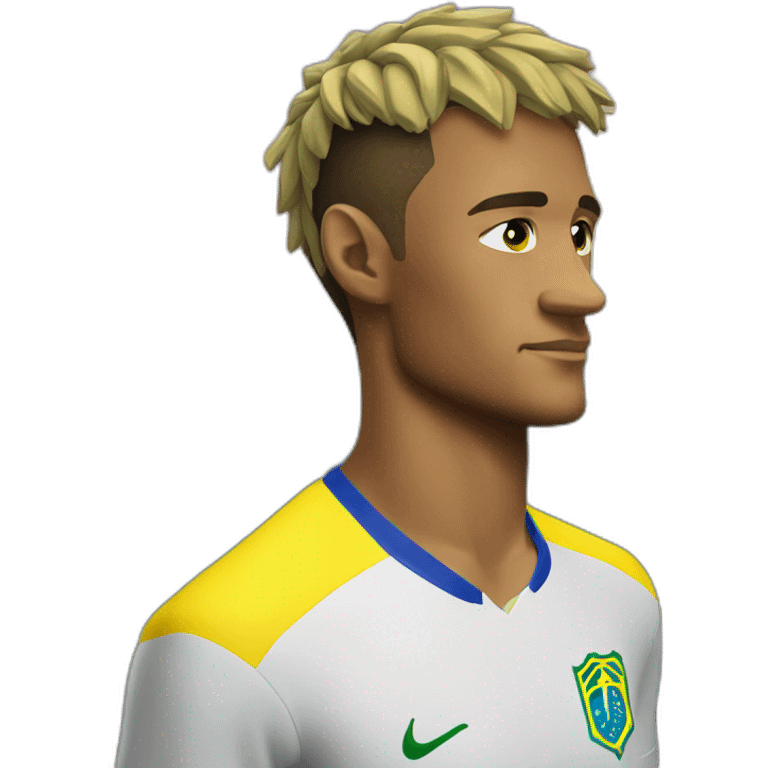 neymar in the brazil shirt meditation and with a serene mountain in the background emoji