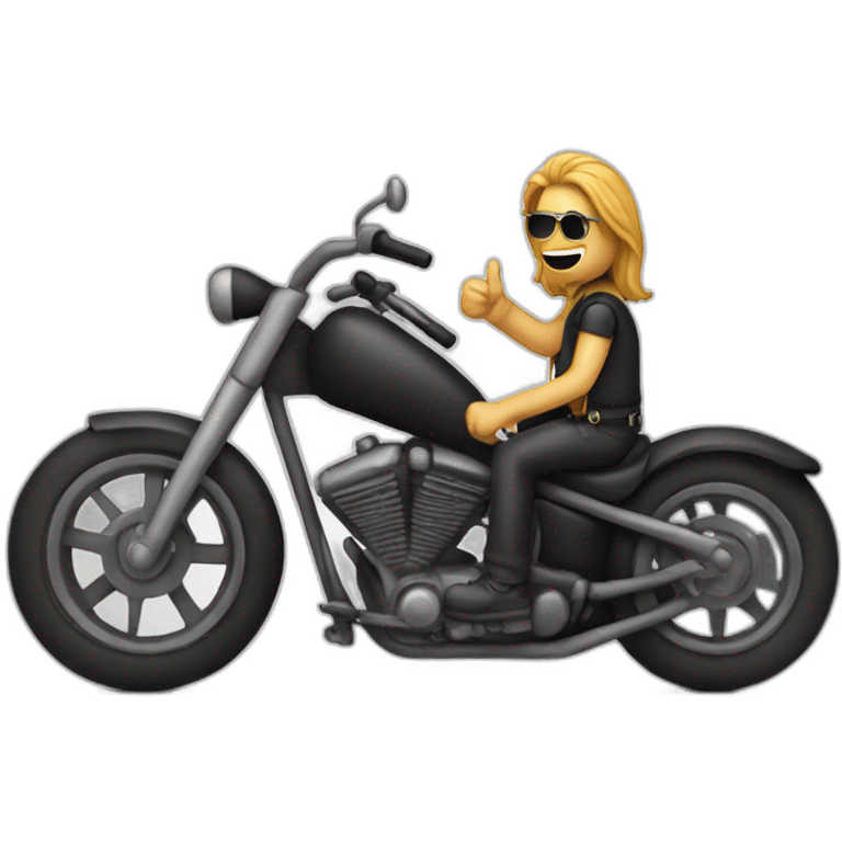 Biker and rock sign emoji