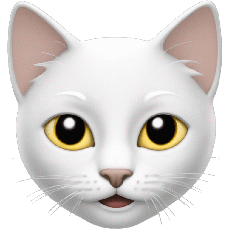 chat noir et blanc qui rit emoji