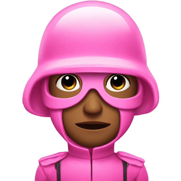 pink squid game soldier with lashes on emoji