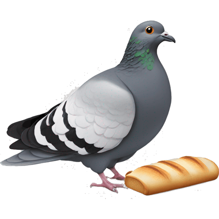 Pigeon eating bread  emoji